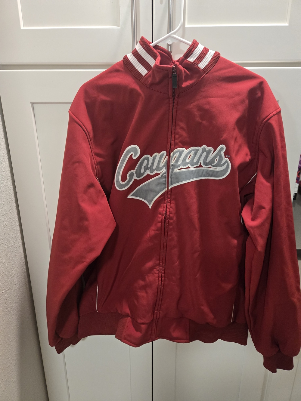 Campus Drive Red "Cougars" Varsity Fleece Zip-Up Jacket